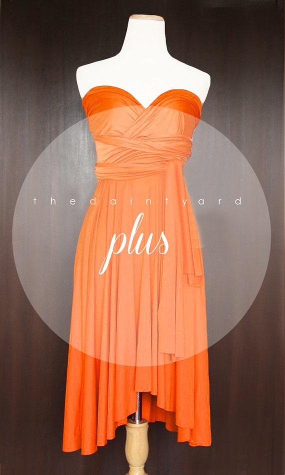 PLUS SIZE Bright Orange Bridesmaid Dress Prom Dress Wedding