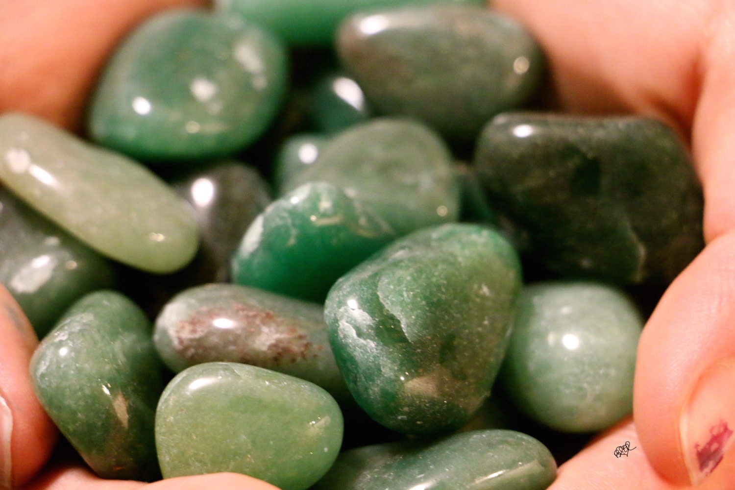 Tumbled Green Aventurine Crystal: The Stone by MagickAndMacabreCo