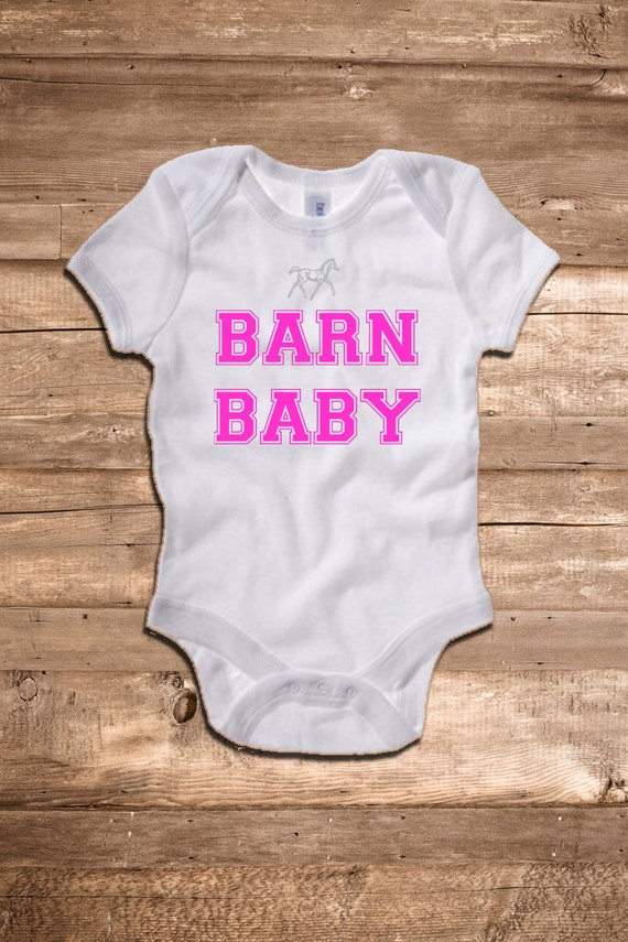 Horse Onesie Barn Baby Infant Bodysuit by EquestrianCreations
