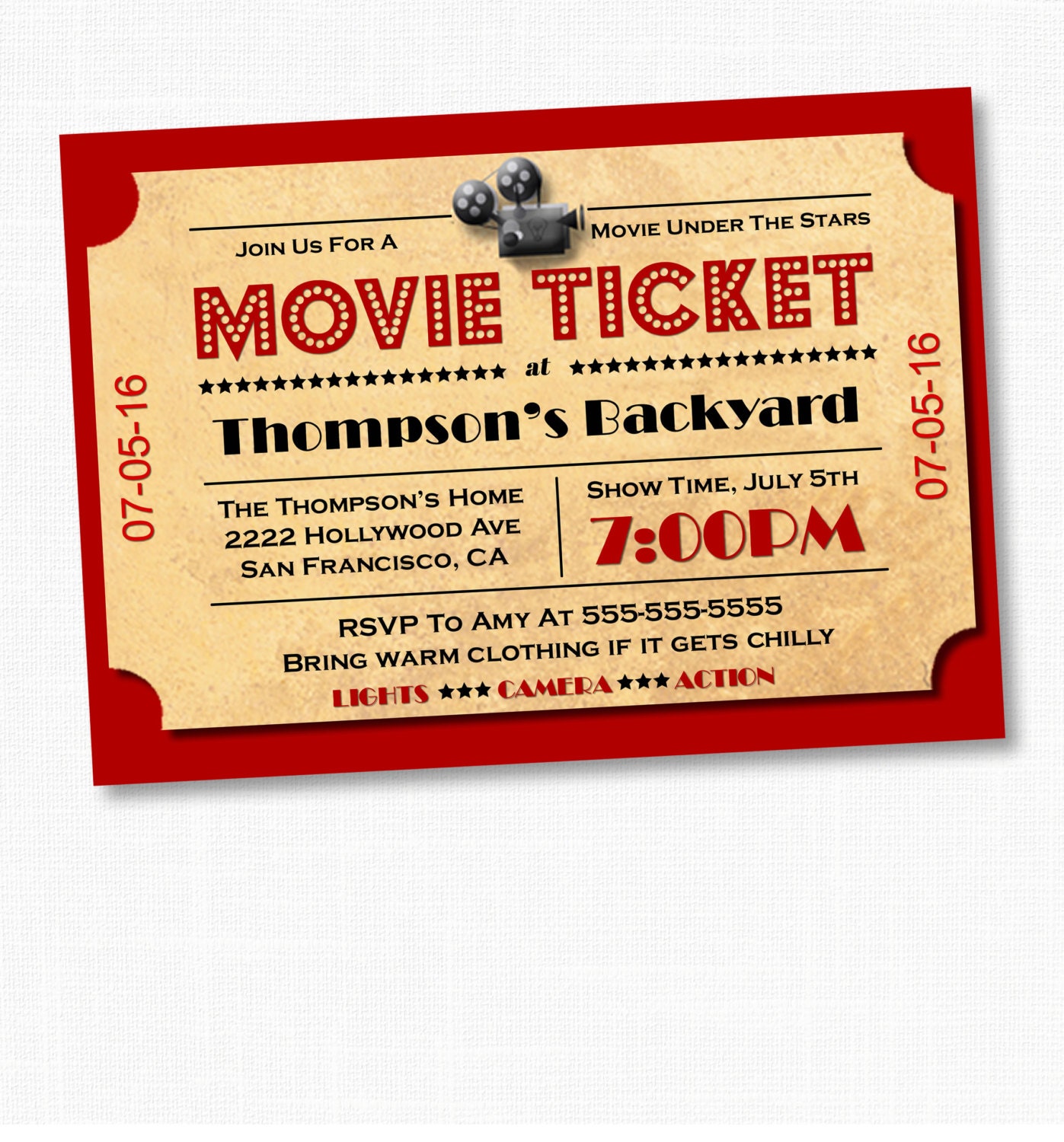 Movie Night Invitation Movie Party Invitation Movie Night