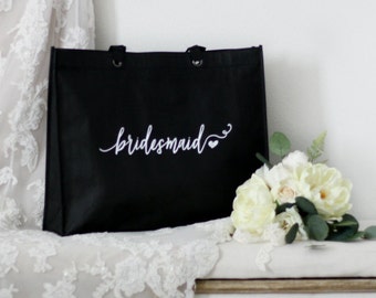 Bridesmaid Tote Bags - Bridesmaid Gift, Maid of Honor Gift, Favor Bags, Gift Bags, Bridal Party Bags