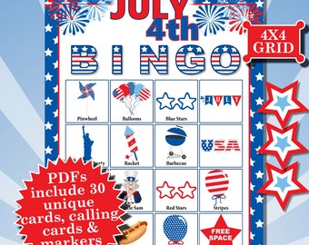 4th of july bingo | Etsy