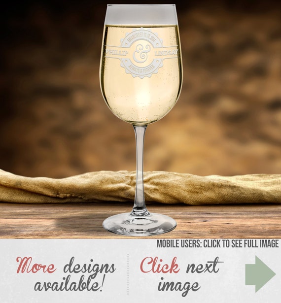 Items similar to Classic Etched Wine Glass Personalized In Your Choice Of Twelve Designs on Etsy