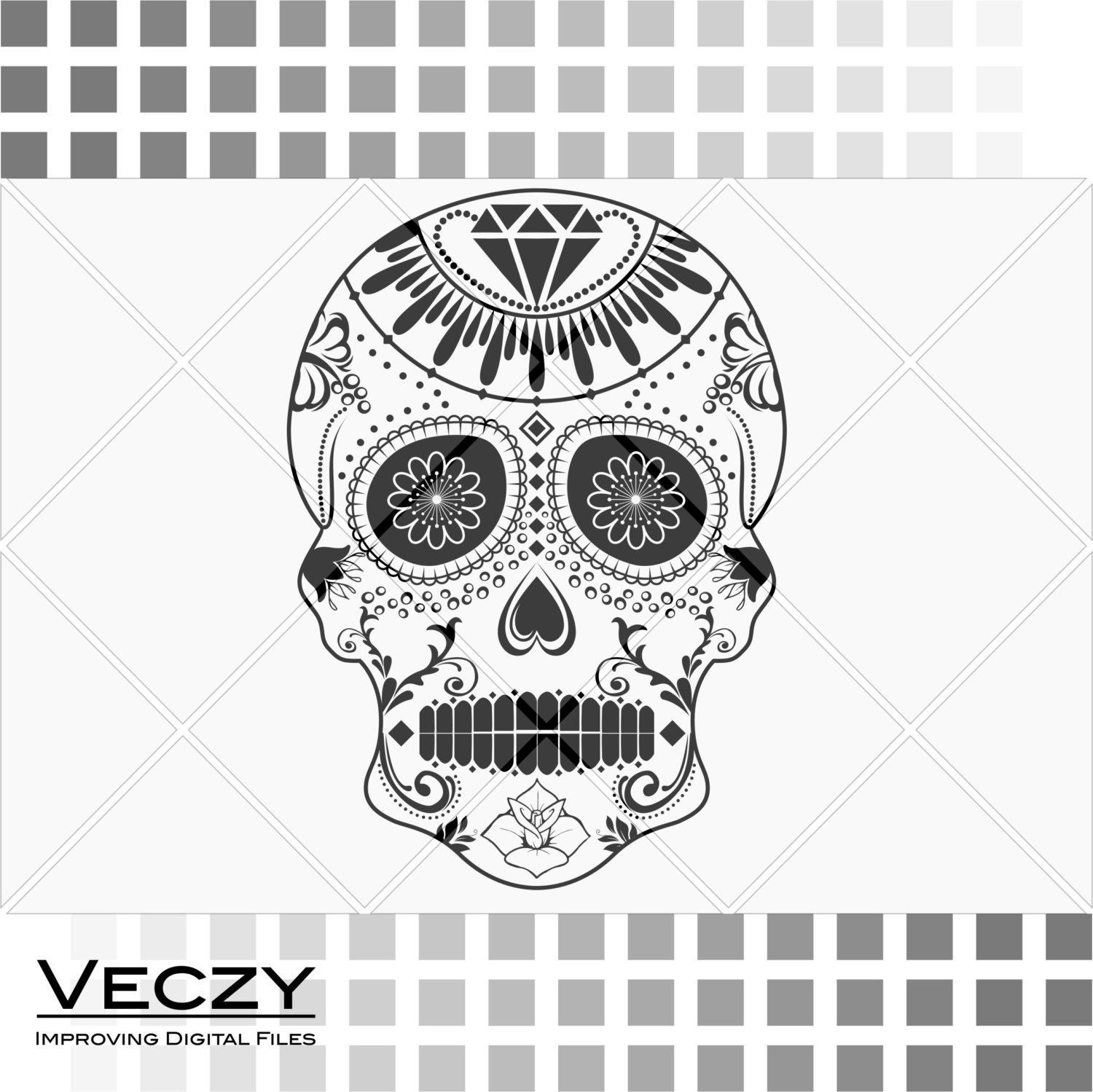 Download Sugar skull svg candy skull day of death files for cricut