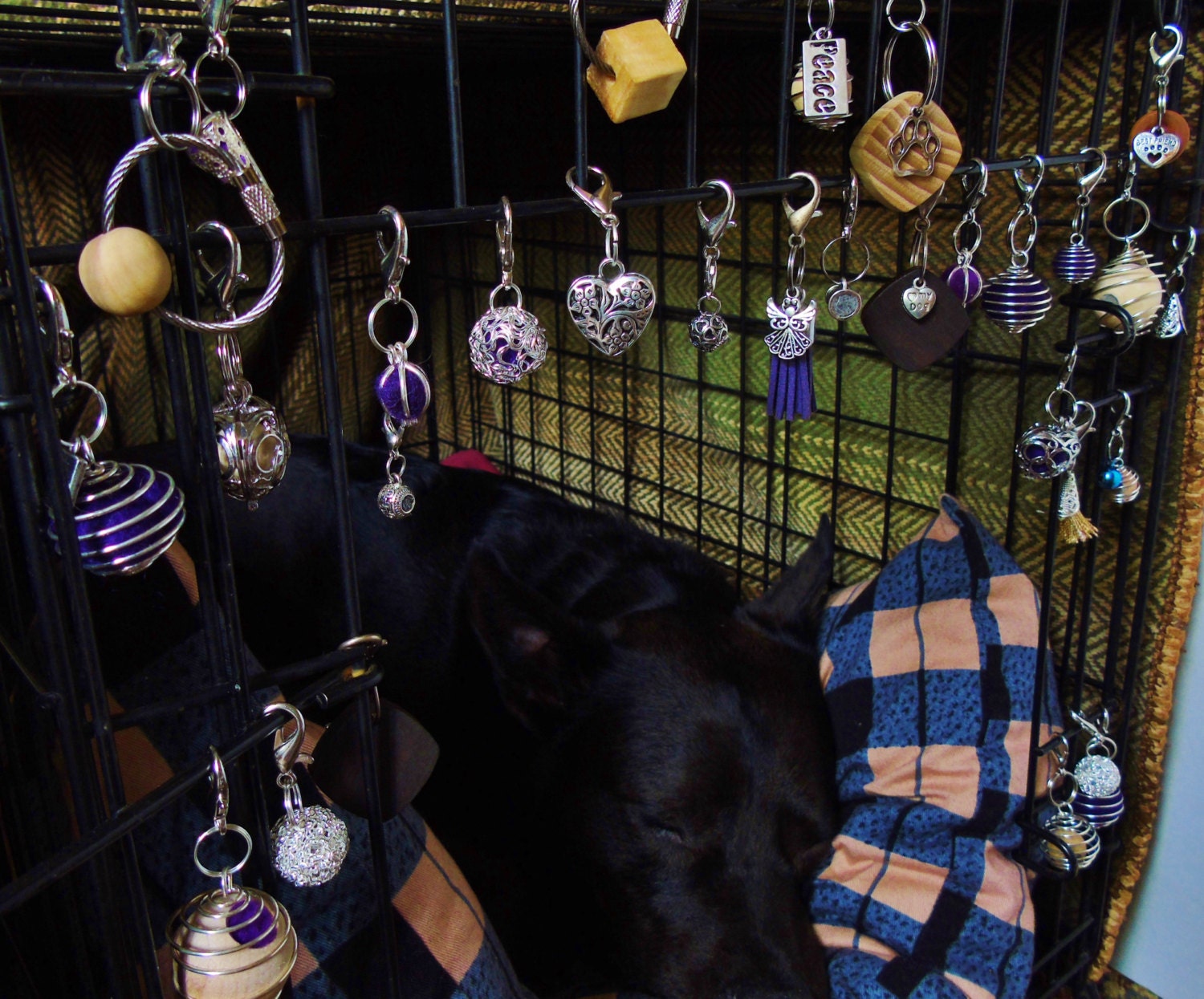 Dog tag charm w/ essential oil aromatherapy scented calming