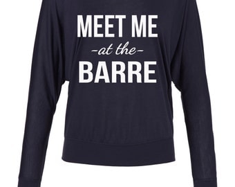 Meet Me At The Barre Off The Shoulder Top, Pure Barre, Barre Shirt, Barre Top