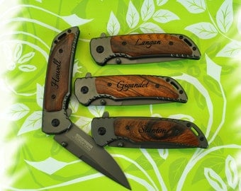 Engraved Pocket Knife ( Set of 1 ) Boy scout Knife , Monogram Engraving ,Groomsman Gift ,Camping Knife - Hunting Knife