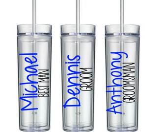 Personalized Groom, Best Man, Groomsmen and Ring Bearer Acrylic Tumblers, Bridal Party Tumbler Gifts, Groomsmen Gifts
