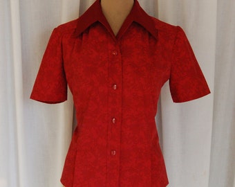 Vintage 1940s-Style New Handmade Blouse / WWII / Retro / Vintage / Size M-L