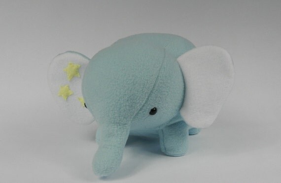 blue stuffed animal elephant