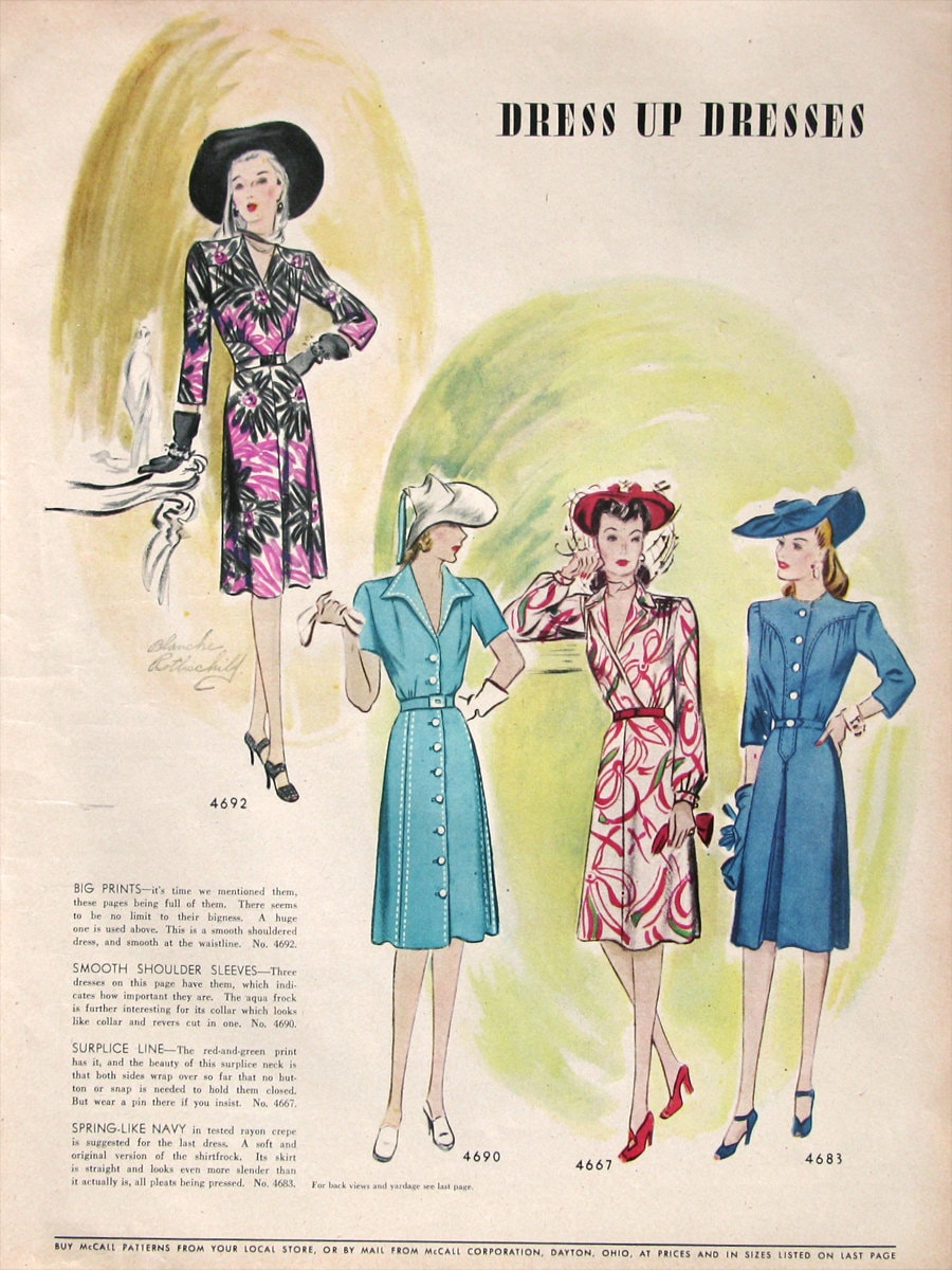 1930 1940 Bombshell Evening Dress Patterns