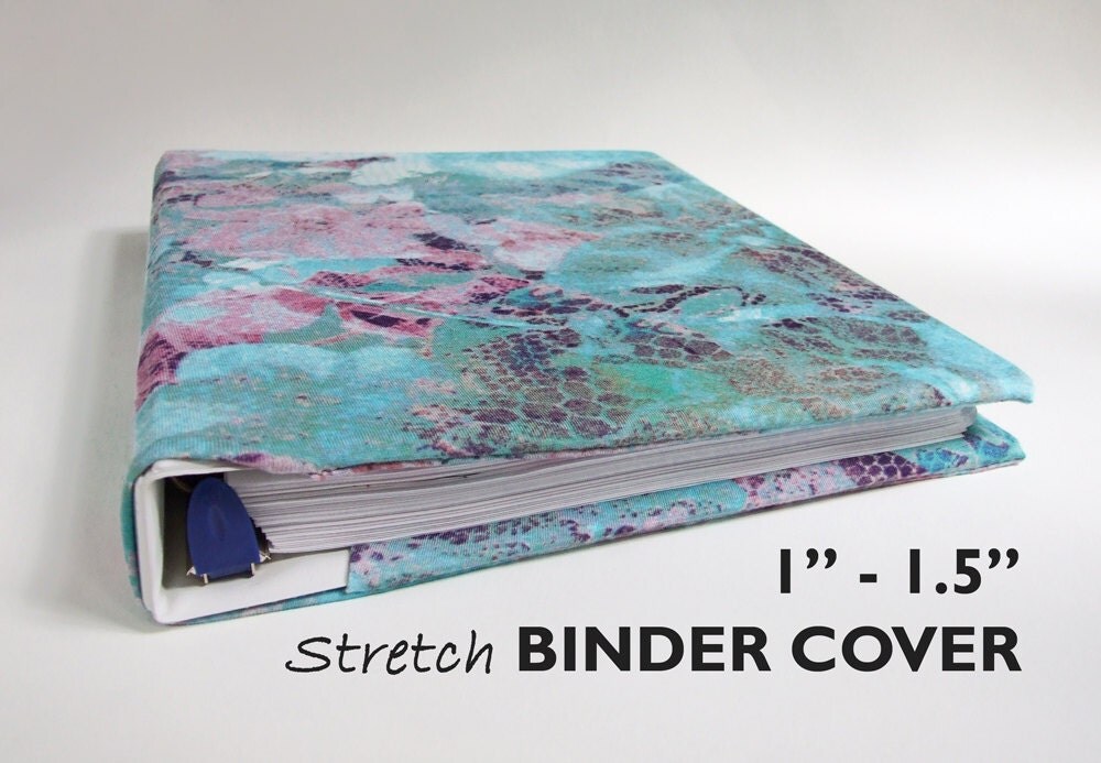 3 Ring Binder Cover Stretch PASTEL FLOWERS Fabric Binder