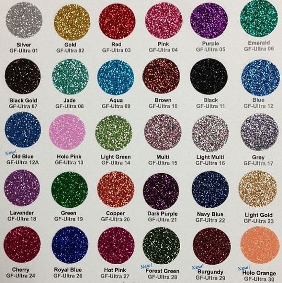 Glitter Flex Vinyl or HTV 12x20 sheet by SmithsVinylanddesign