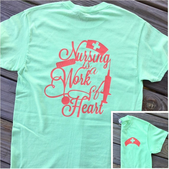 Monogrammed Nursing Is A Work of Heart Short Sleeve Shirt