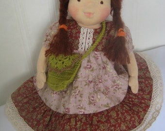 Waldorf doll 16", waldorf fabric doll, steiner doll, cloth doll, gift for girl, organic doll, waldorf toy