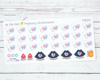 Prenatal Appointment Pregnancy Planner Stickers - OB Ultrasound {FHB301}
