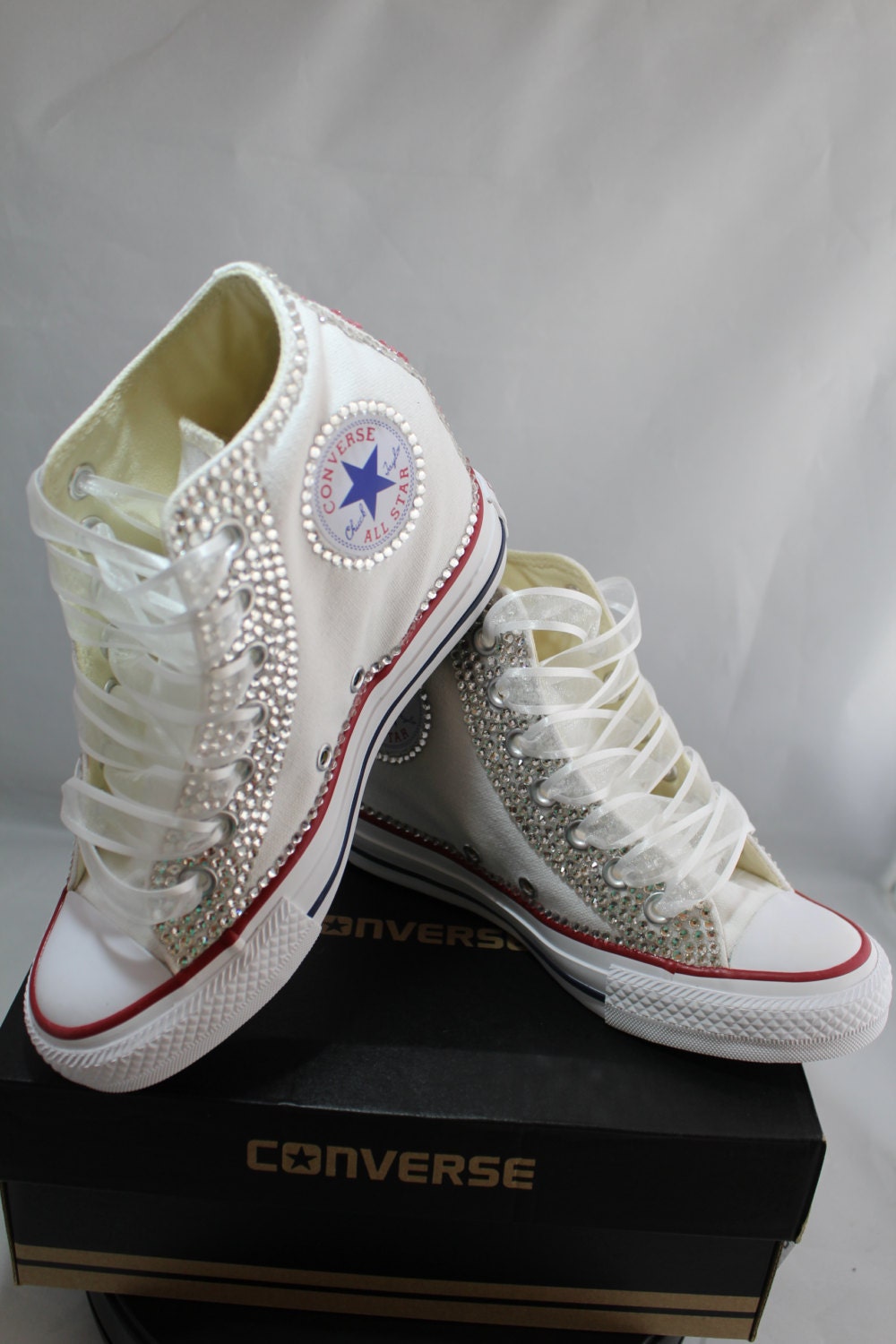 Wedge Bridal Converse Wedding Converse Bling amp; Pearls Custom