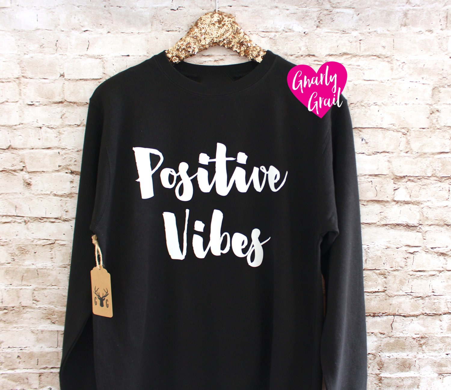 Positive Vibes Sweatshirt Positive Vibes Shirt by GNARLYGRAIL