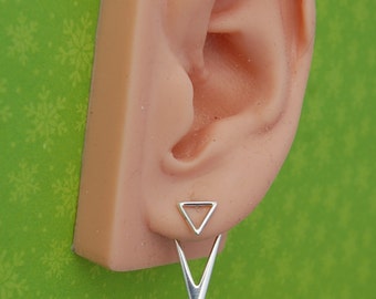 Ear Jackets- Sterling Silver Triangles