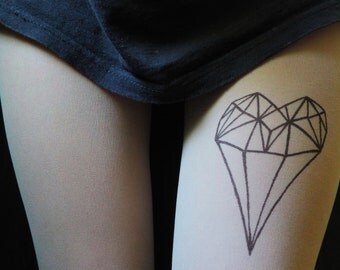 Nude tattoo tights | Etsy