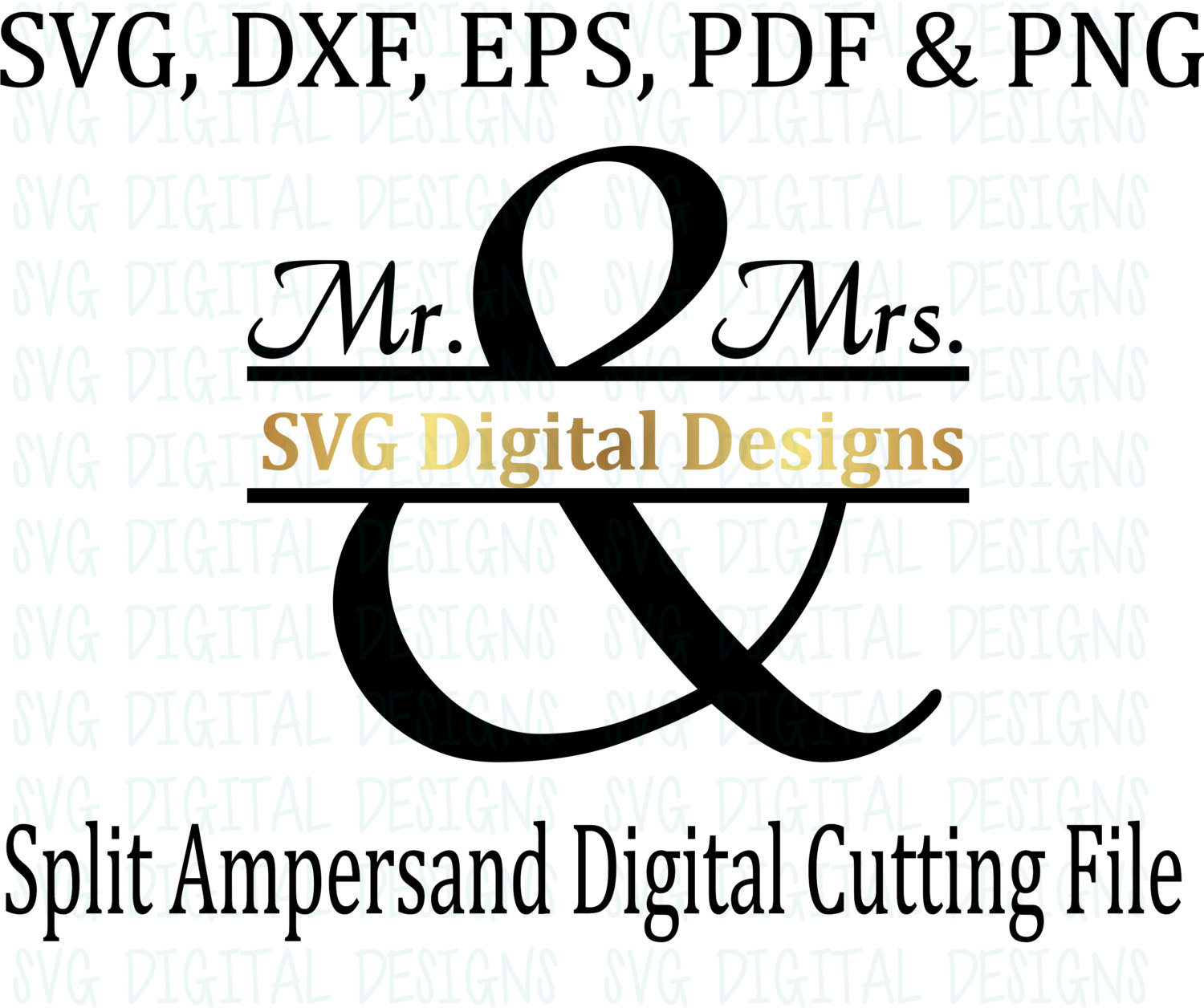 Download Ampersand Split Monogram Frame Svg Cut File Design Mr and