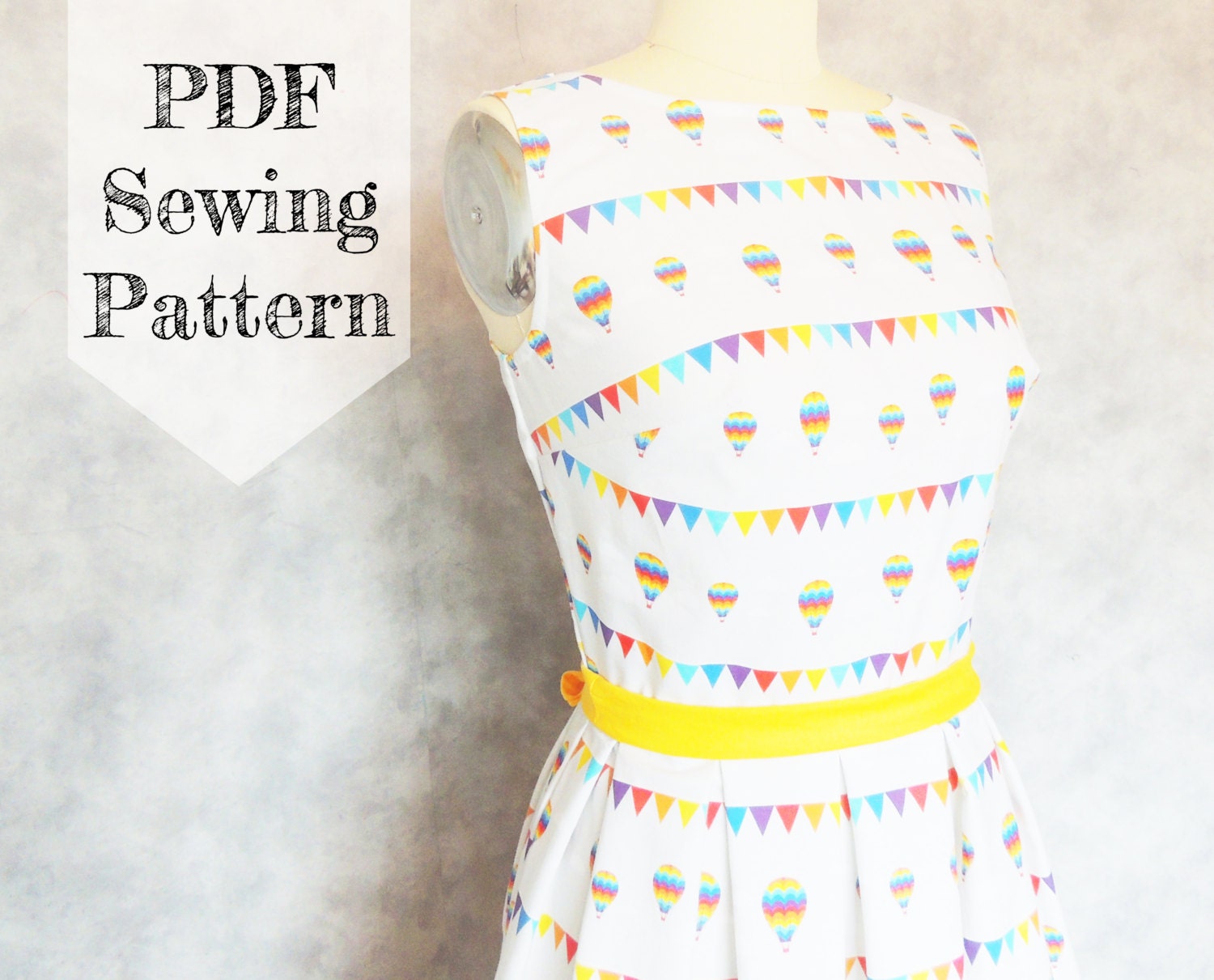 Boat Neckline Dress PDF Sewing Pattern Summer Tutorial