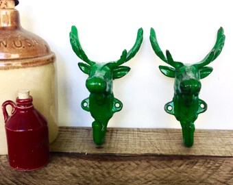 Cast Iron Moose Coat Hooks - Animal Wall Hooks - Hunting Nursery Decor - Rustic Towel Hooks - Rustic Bathroom Decor - Entryway Key Holder