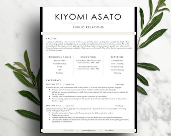 Modern Resume Template for Word (1 & 2 page resume, cover letter) CV Template | Professional resume, creative resume | Instant Download