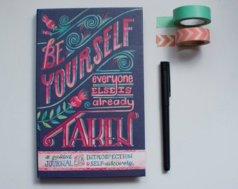 Introspection and Self Discovery Guided Journal, Prompts Diary, Personal Journey Memoir, Personal Record Diary, Inspirational Quote Journal