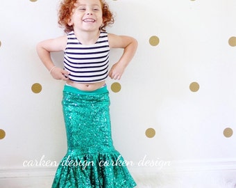 mermaid party skirt mermail tail toddler halloween mermaid costume skirt READY TO SHIP mermaid birthday outfit tail toddler outfit green