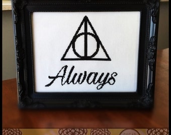Always - Inspired by Harry Potter Cross Stitch ( Printable PDF ) - Immediate Download from Etsy - Pattern inspired by Deathly Hallows