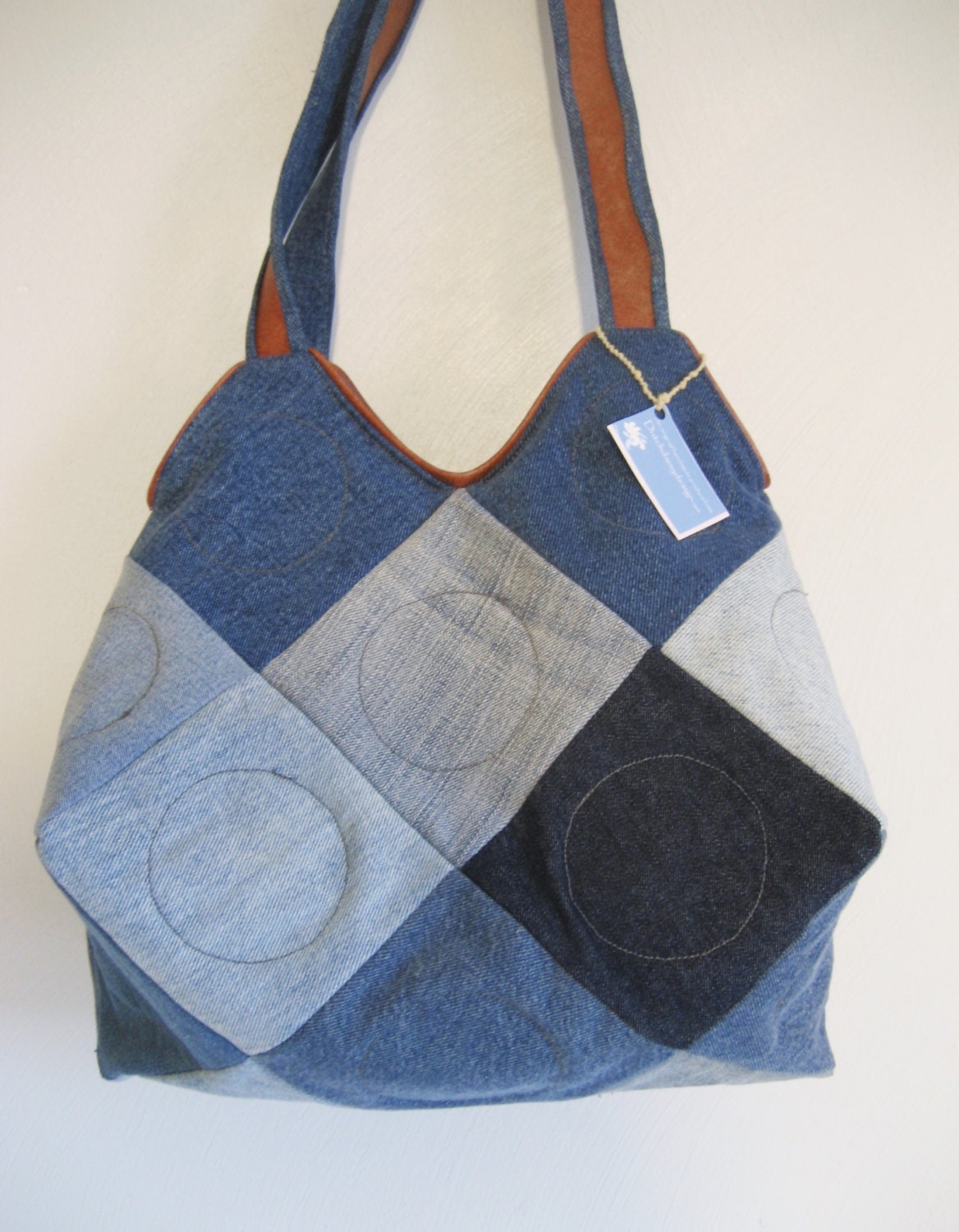 repurposed denim bag blue denim purse jeans shoulderbag