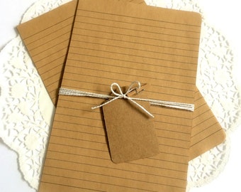 Kraft Brown Notebook Paper. Letter Paper. Journal Paper. Stationery Paper. Lined Paper. Planner Paper. Kraft Paper. Brown Stationery.