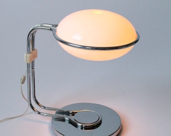 70s CHROME & PERSPEX table lamp Italian inspired but made in USA