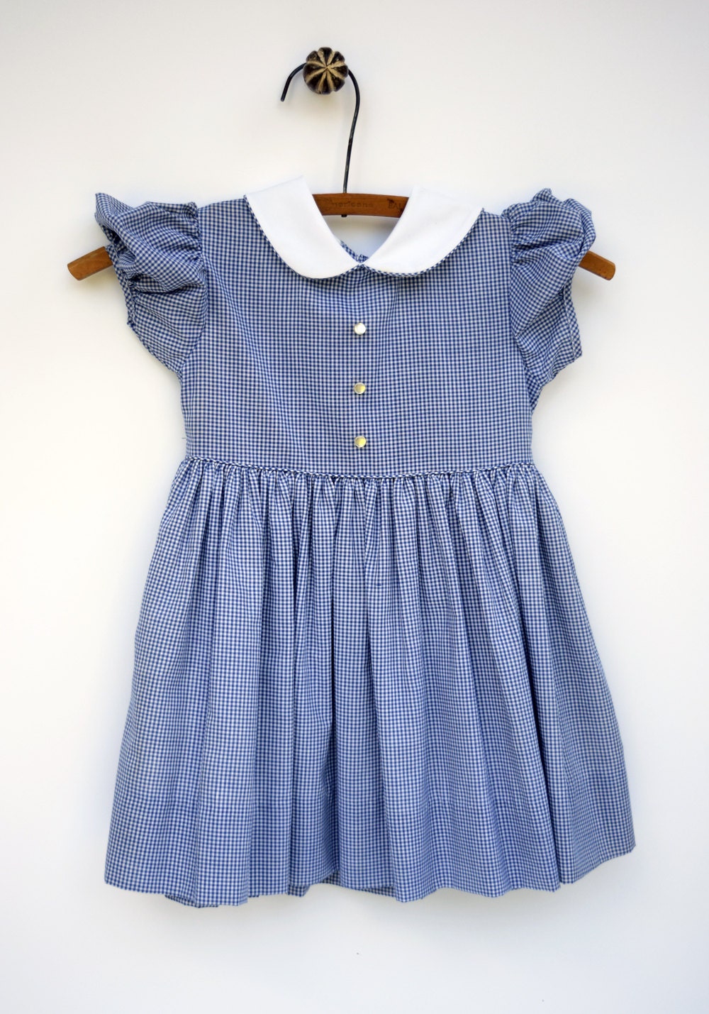 Blue Checkered Toddler Dress Toddler Girl Dress Vintage