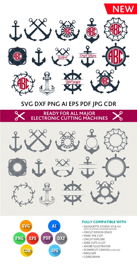 Download Anchor Svg Anchor Monogram svg Nautical Svg Nautical by ...