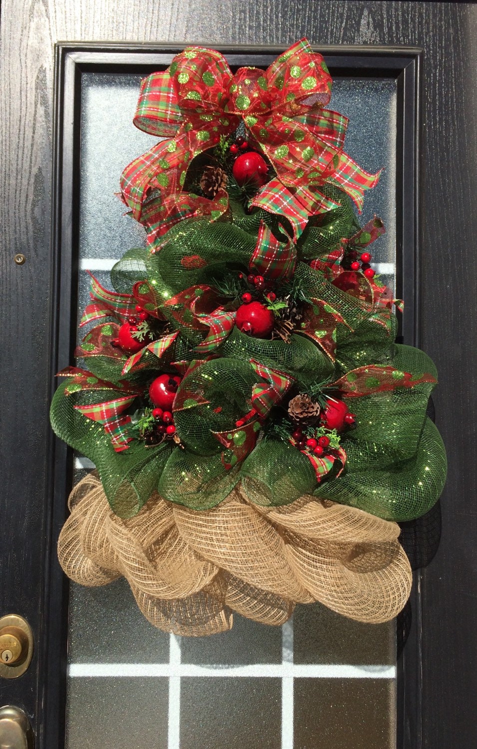 Mesh Christmas Tree Wreath 