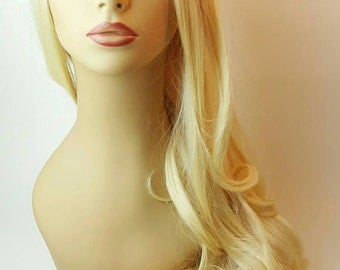 Wavy Blonde Wig, Long Blonde Wig with Waves, Long Pale Blonde Wig, Long Blonde Wig, Wig, Blonde