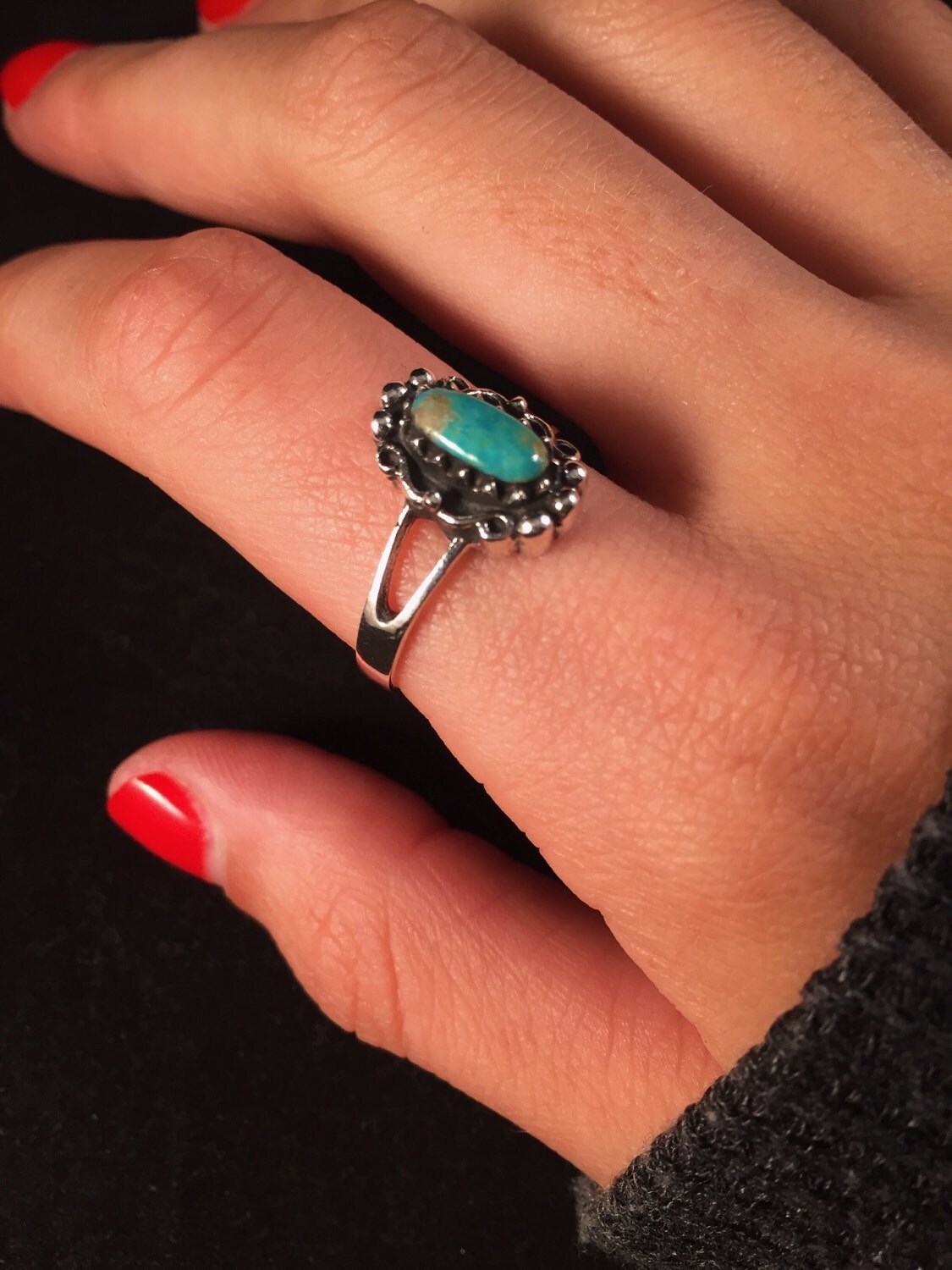 •TALON• turquoise + silver ring (size 8)