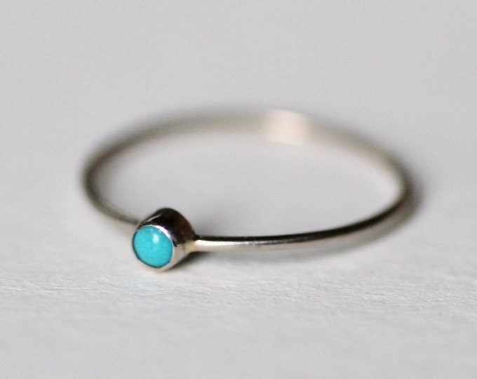 Turquoise Gold Ring Natural Stone May Birthstone Simple Wedding Minimalist Engagement Gemstone Jewelry Stacking Yellow Solid Gold Ring