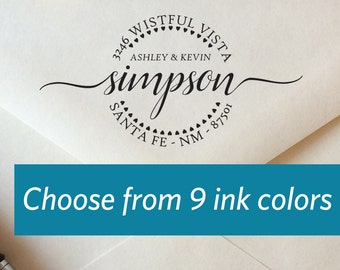 Custom Return Address Stamp, Wedding Address Stamp, Change of Address Stamp, Modern Aviatrix Self-Inking Address Stamp