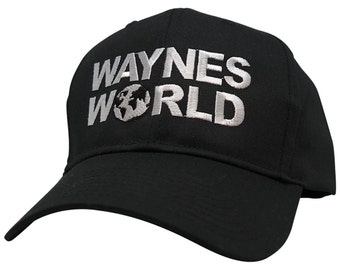 Classic Wayne's World Embroidered Baseball Cap - Black - Two Styles