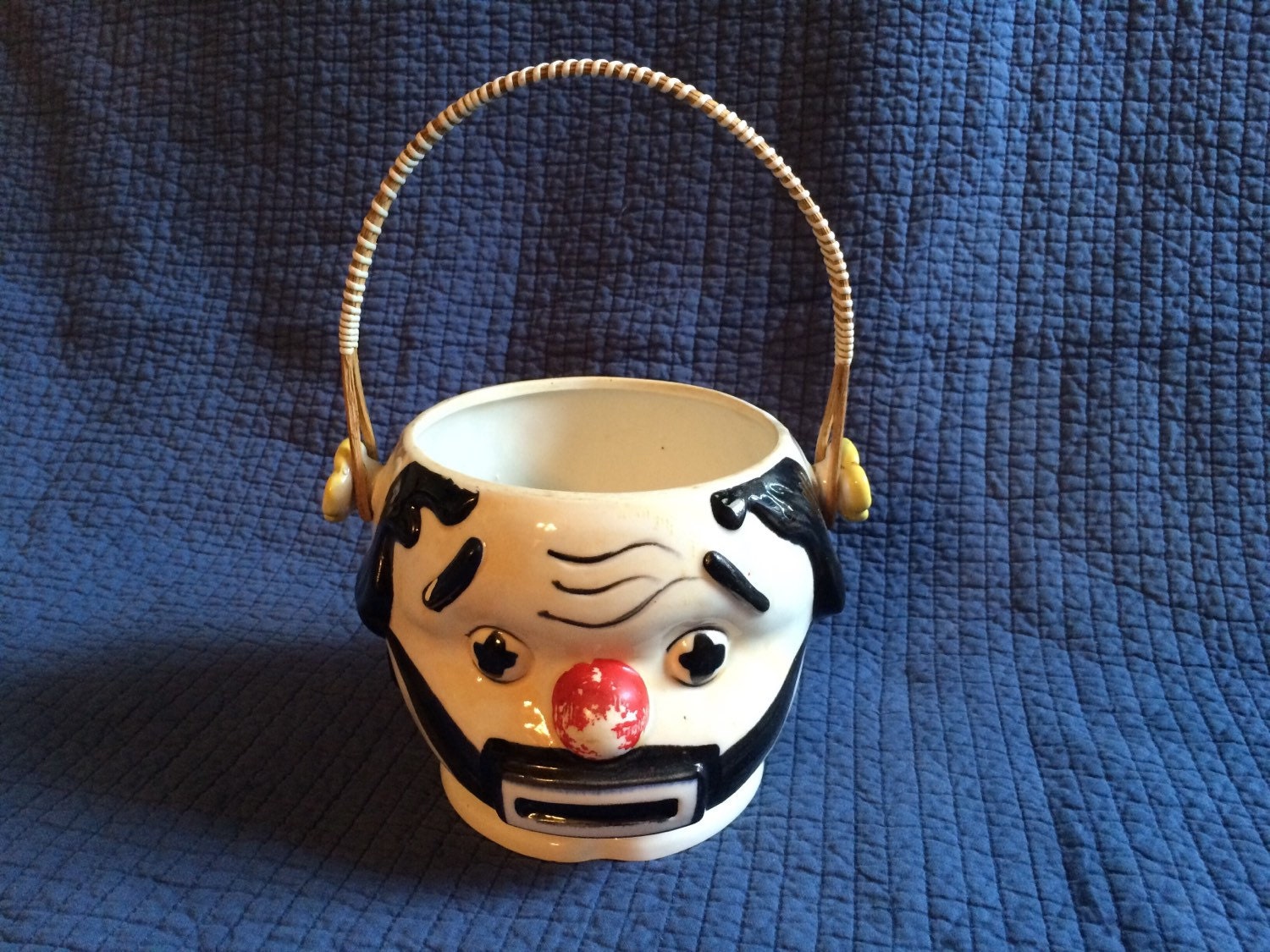 Vintage Ceramic Clown Bucket/Clown Basket by LadyVintage81 on Etsy