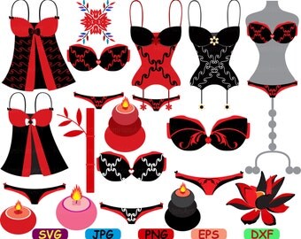 Lingerie Sexy Lady Logo Cutting files SVG DXF EPS png Valentine's Vinyl cut Design files Instant Download Personal and Commercial use -70S