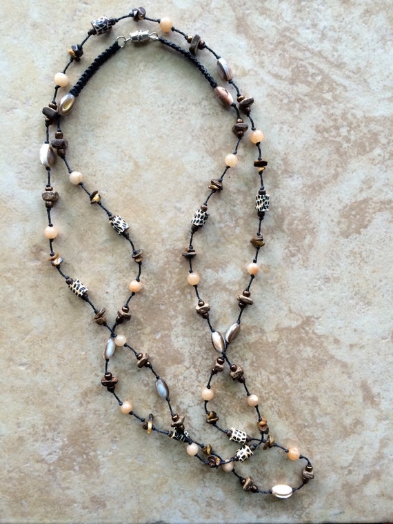 Stone Chips Necklace Rustic Necklace Boho Jewelry Bohemian