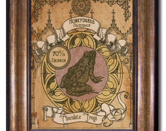 Harry Potter - Vintage Style Honeydukes Sweetshop Chocolate Frog Poster - Multiple Sizes 5x7, 8x10, 11x14, 16x20, 18x24, 20x24, 24x36