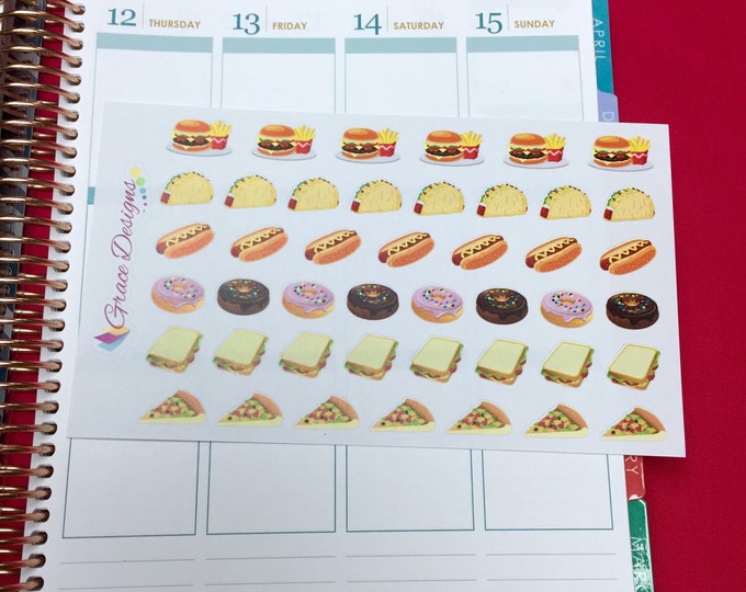 Fast Food Planner Stickers, perfect for Erin Condren, Kiki K, Filofax, Plum Paper, Inkwell, Limelife, Happy Planner
