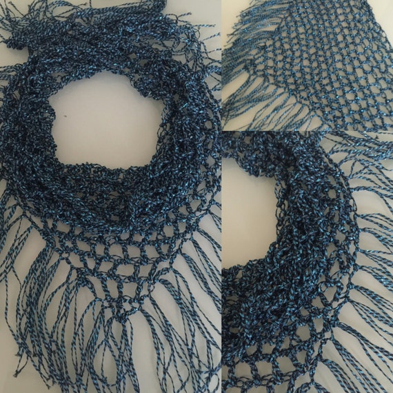 Metallic Ribbon Yarn Scarf Ladder Yarn Scarf Ladder by ...