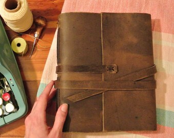 Leather Bound Journal Large Leather Journal Leather Sketchbook Large Leather Sketchbook wedding guest book Leather Bound Prayer Journal