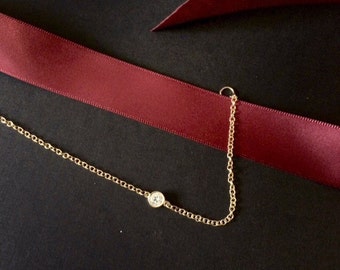 Dainty Diamond Solitaire Bracelet / Diamonds by the yard